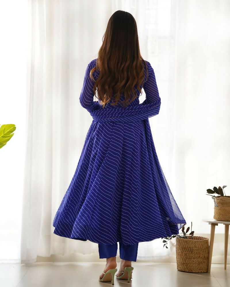 Royal Blue Georgette Kurta Set with Sequence Embroidery Work