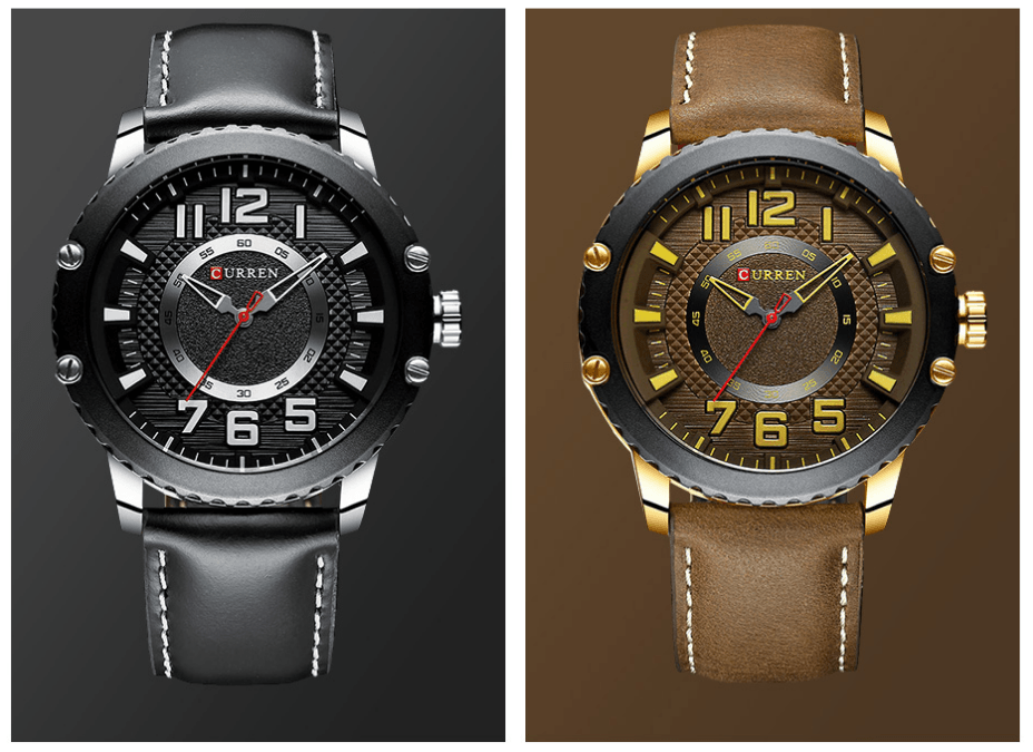 Men's Sporty Waterproof Chronograph Watch with Large Number Details