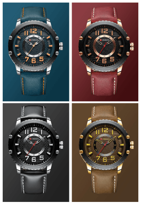 Men's Sporty Waterproof Chronograph Watch with Large Number Details