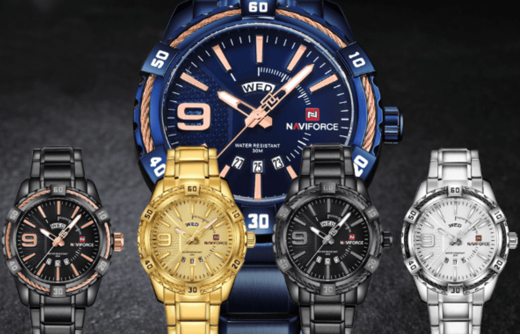 Men's Waterproof Chronograph Watch with Date Display - Modern Metal