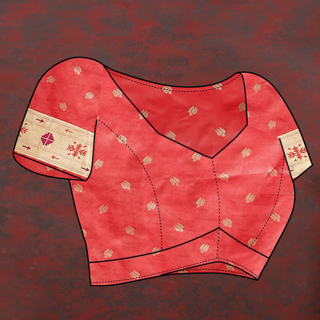 Red Soft Paithani Silk Saree with Gold Zari Meenakari Weaving