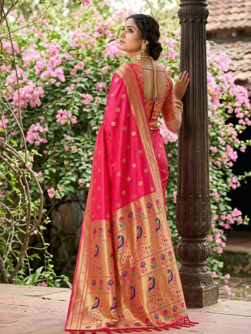 Light Pink Soft Silk Saree with Matching Blouse Piece