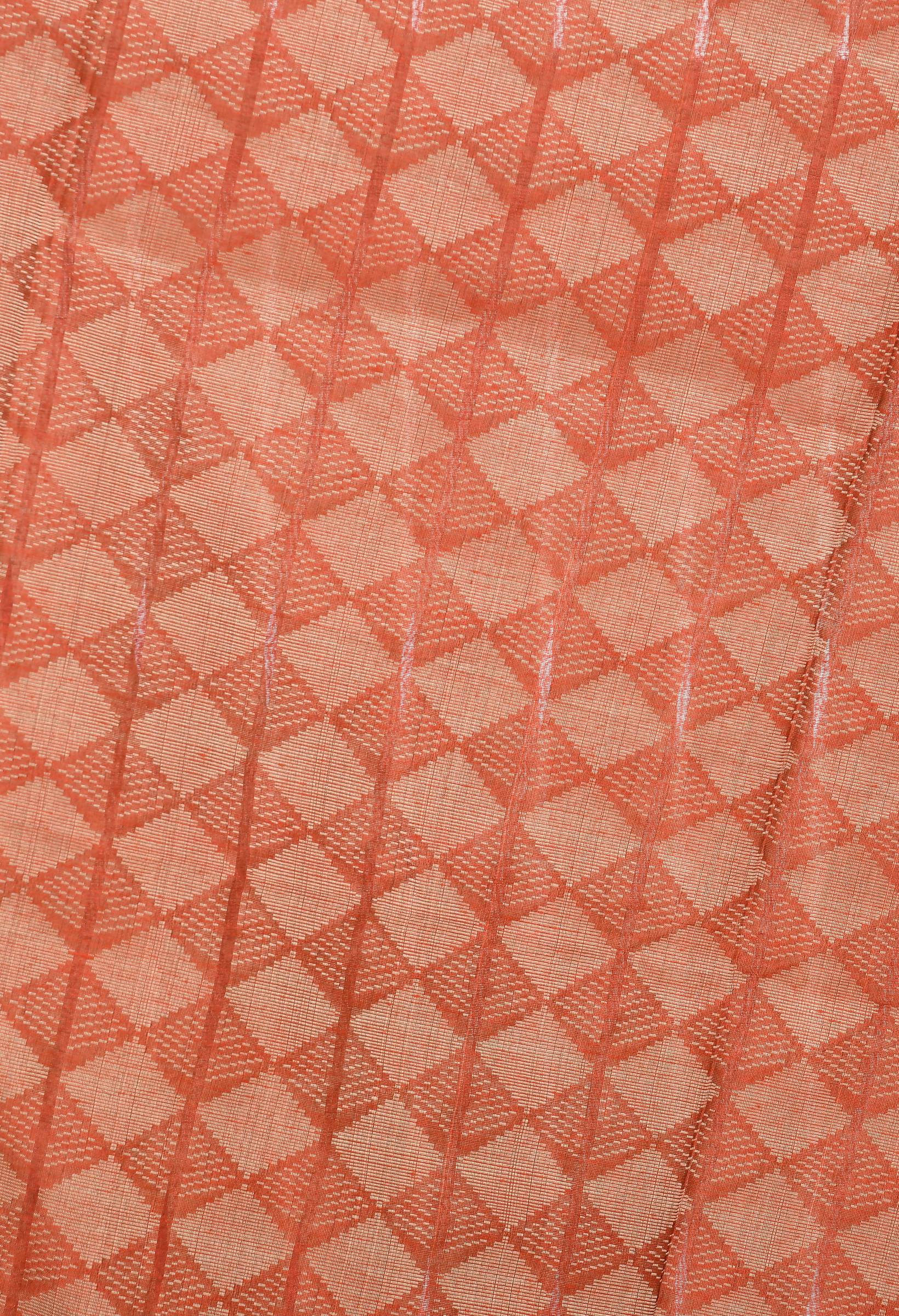 Red Handloom Cotton Dupatta - Traditional Ethnic Scarf
