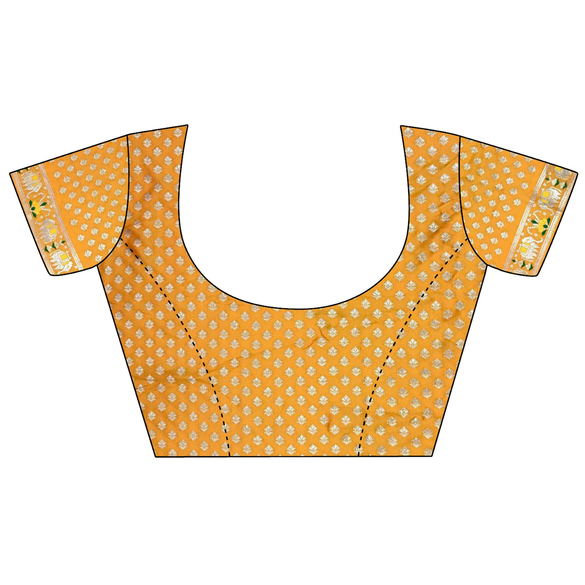 Pastel Orange Geometric Pattern Soft Silk Patola Saree