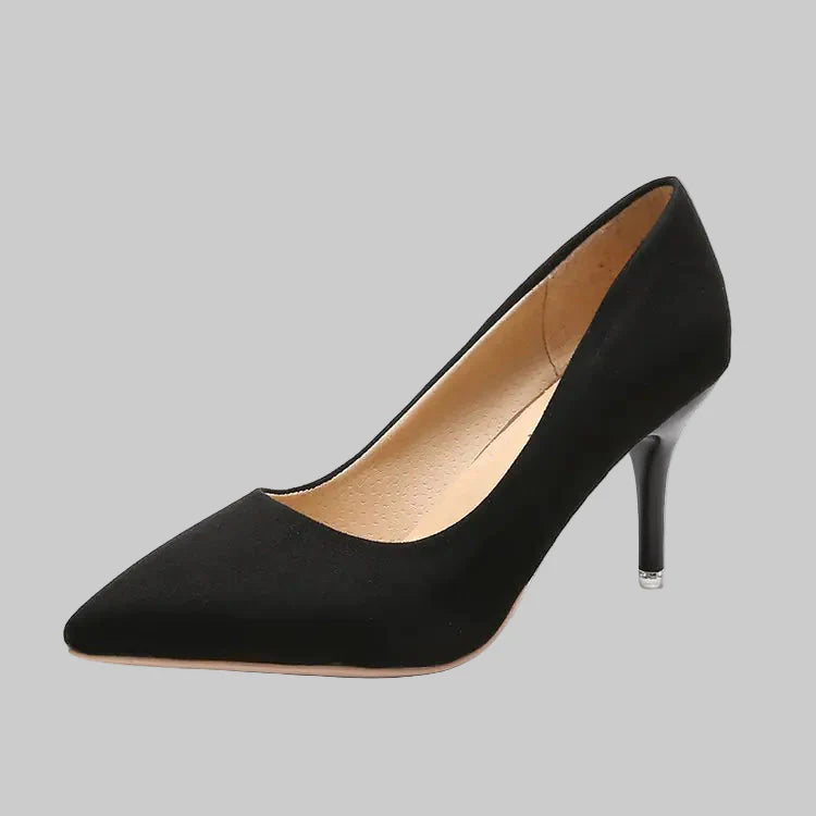 Women's Pointed Toe Suede High Heels Stiletto Dress Shoes