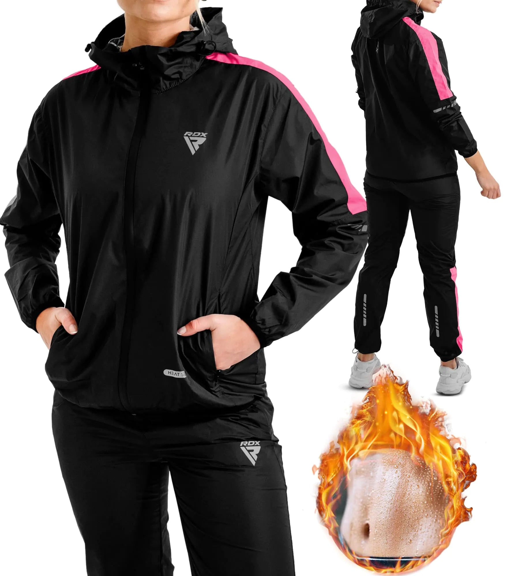 RDX Sauna Suit For Women REACH OEKO TEX 100 CERTIFIED Full Body Sweat Heat Suit with Hood Workout Trouser