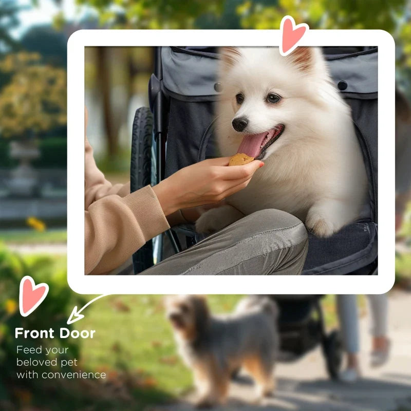 3 Wheels Pet Stroller for Small Dogs and Medium Dogs