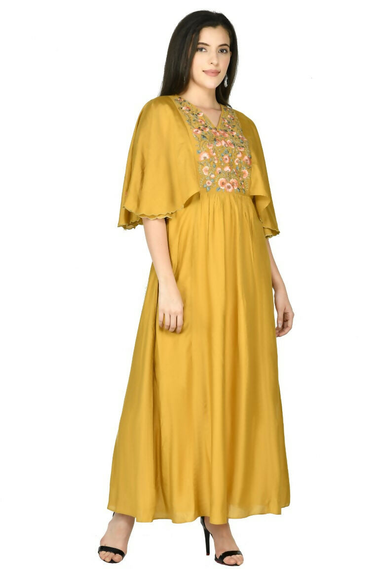 Mustard Chanderi Kurta - Lightweight Festive Ethnic Top