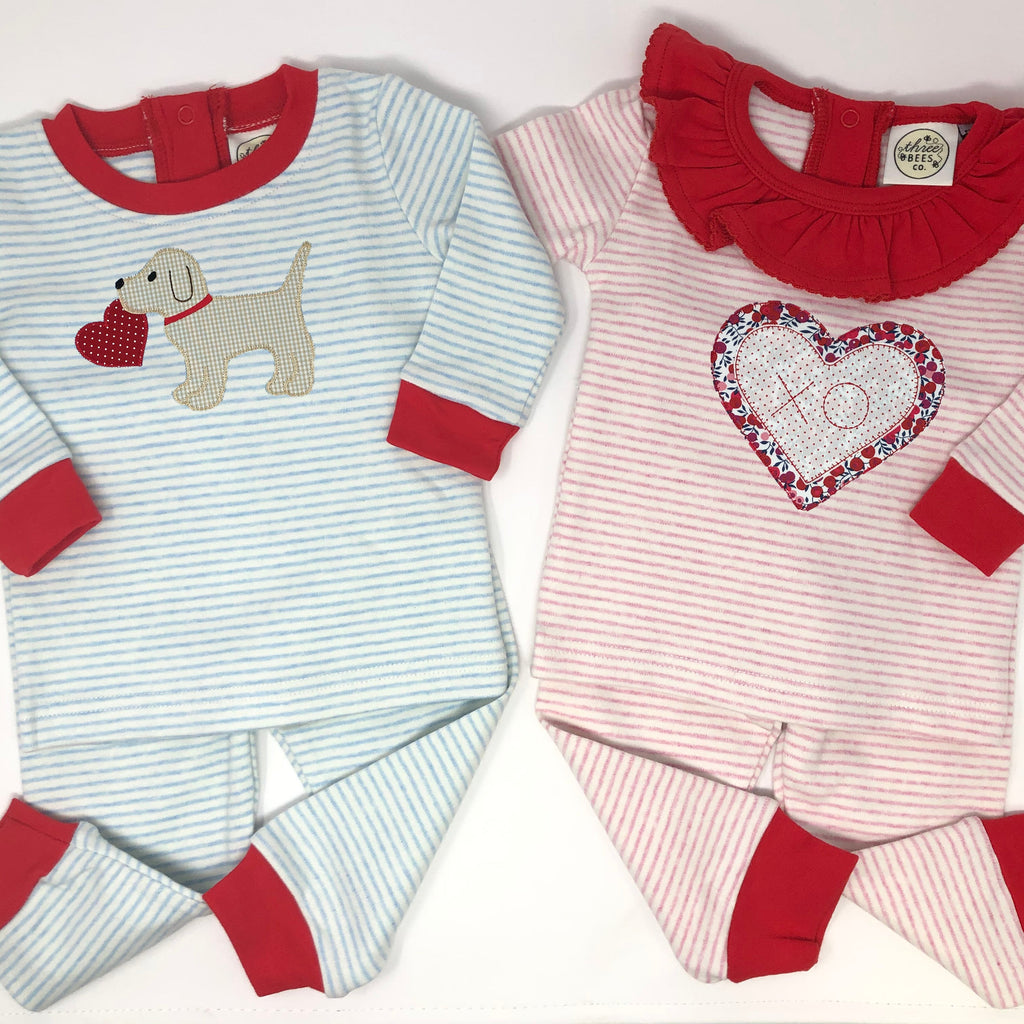 Sleepy Bees Blue Stripe Pajamas