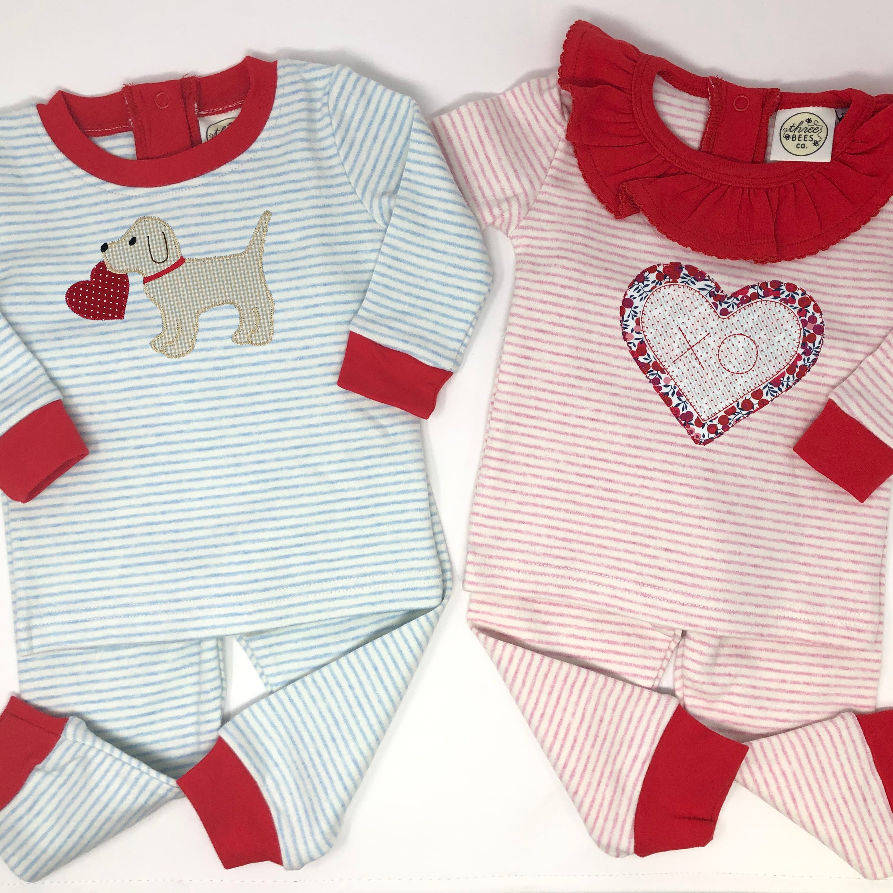 Sleepy Bees Blue Stripe Pajamas