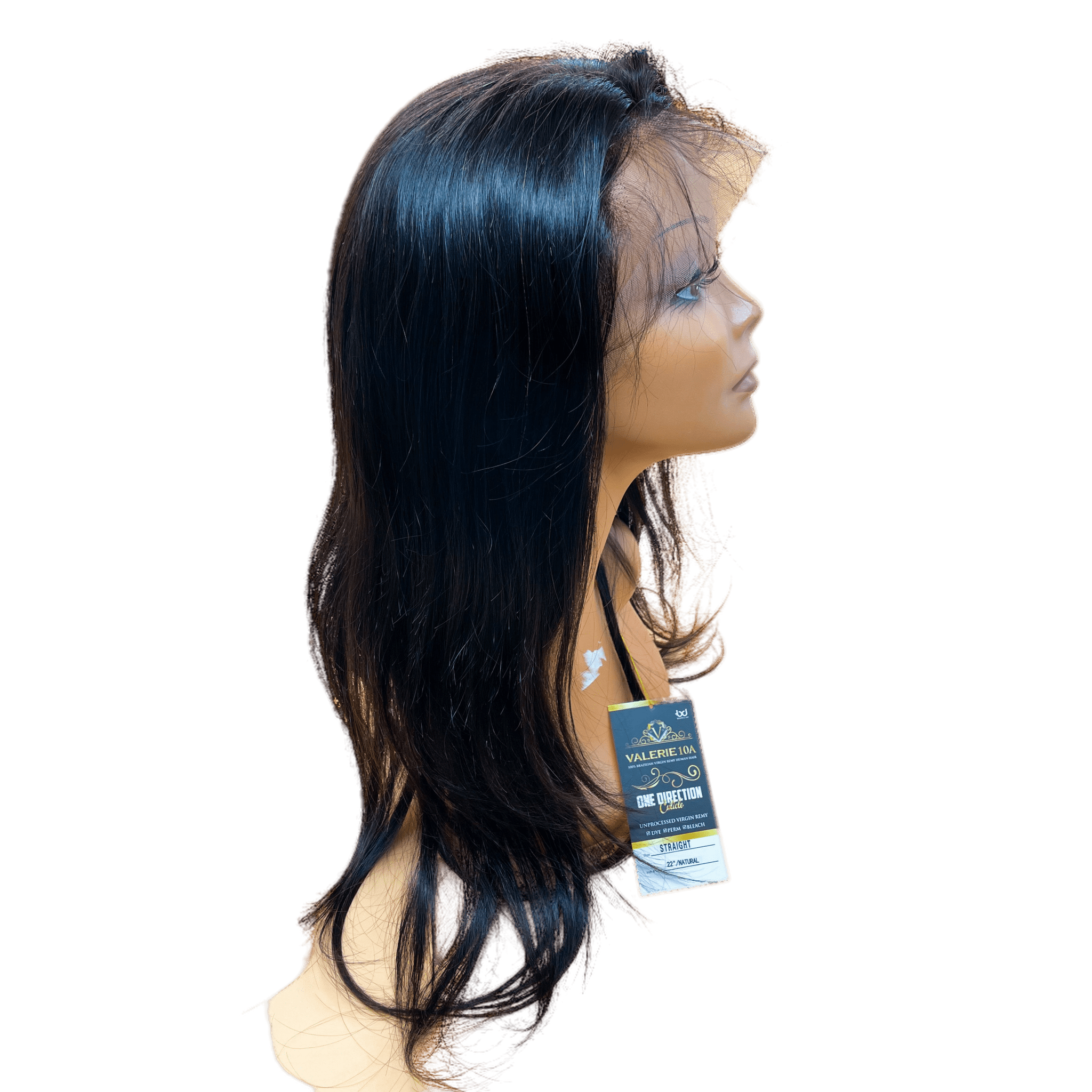 10A Grade 22-Inch Brazilian Virgin Human Hair Full Lace Straight Wig