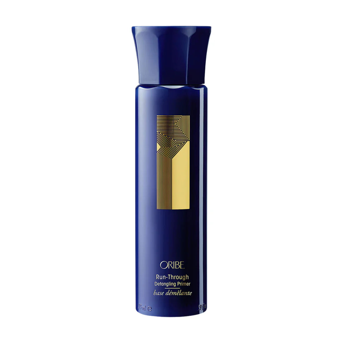 Oribe Run-Through Detangling Primer in navy blue and gold minimalist bottle
