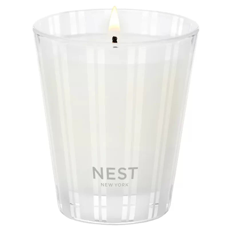 Indian Jasmine Floral Scented Candle in Modern Glass Vessel