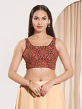 Joban Fashion Maroon Cotton Padded Blouse With Square Neck Sleeveless
