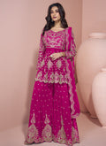 Pink georgette designer sharara suit with gota patti and embroidery