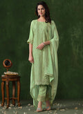 Lime Green Rangoli Silk salwar suit with sequence, gota patti and resham embroidery for festive occasions