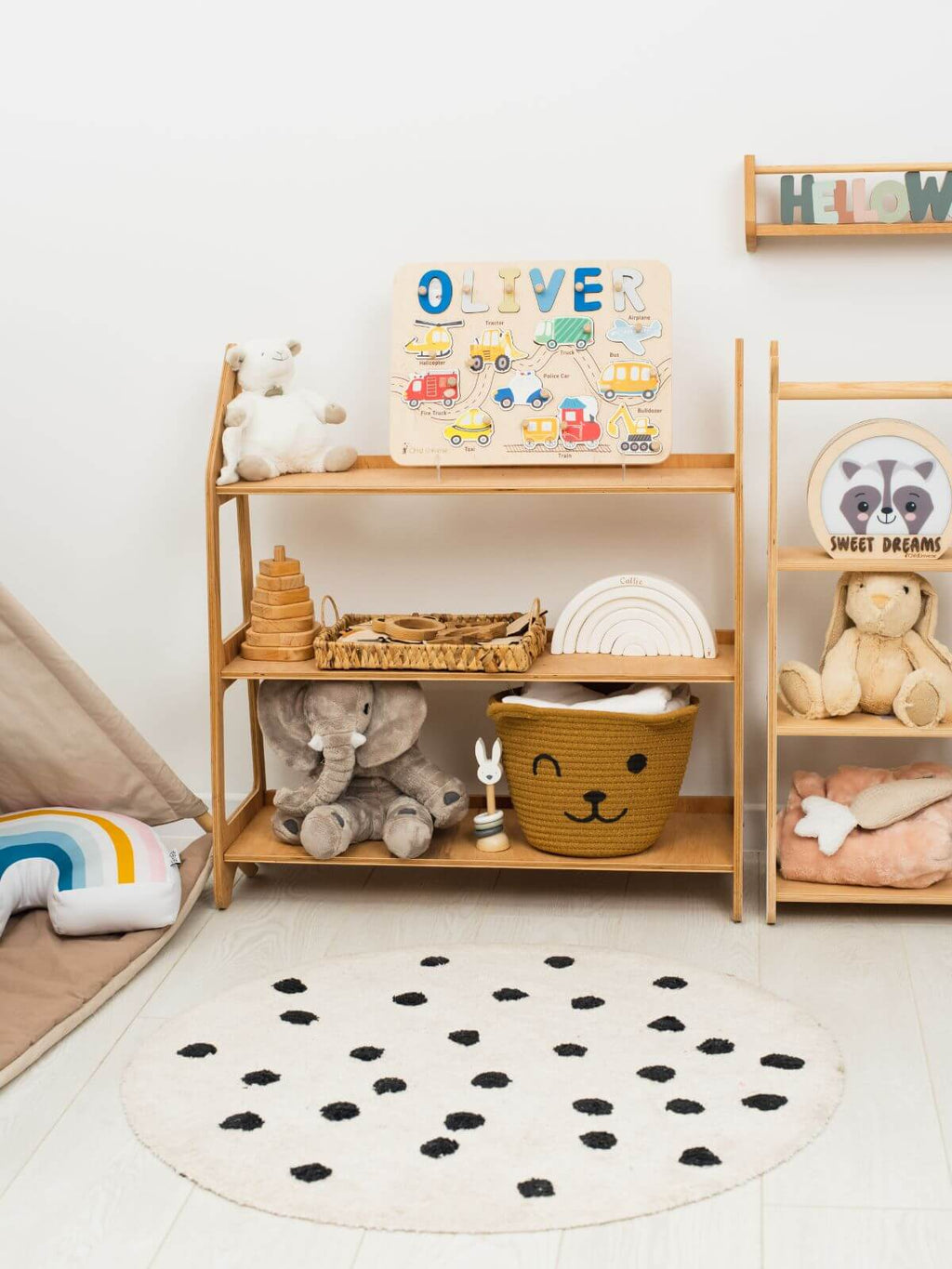 Personalized Wooden Vehicles Name Puzzle Board for Toddlers