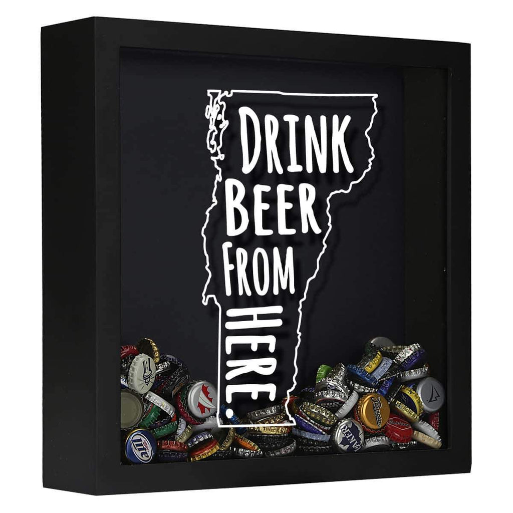 Vermont Drink Beer From Here Beer Cap Shadow Box