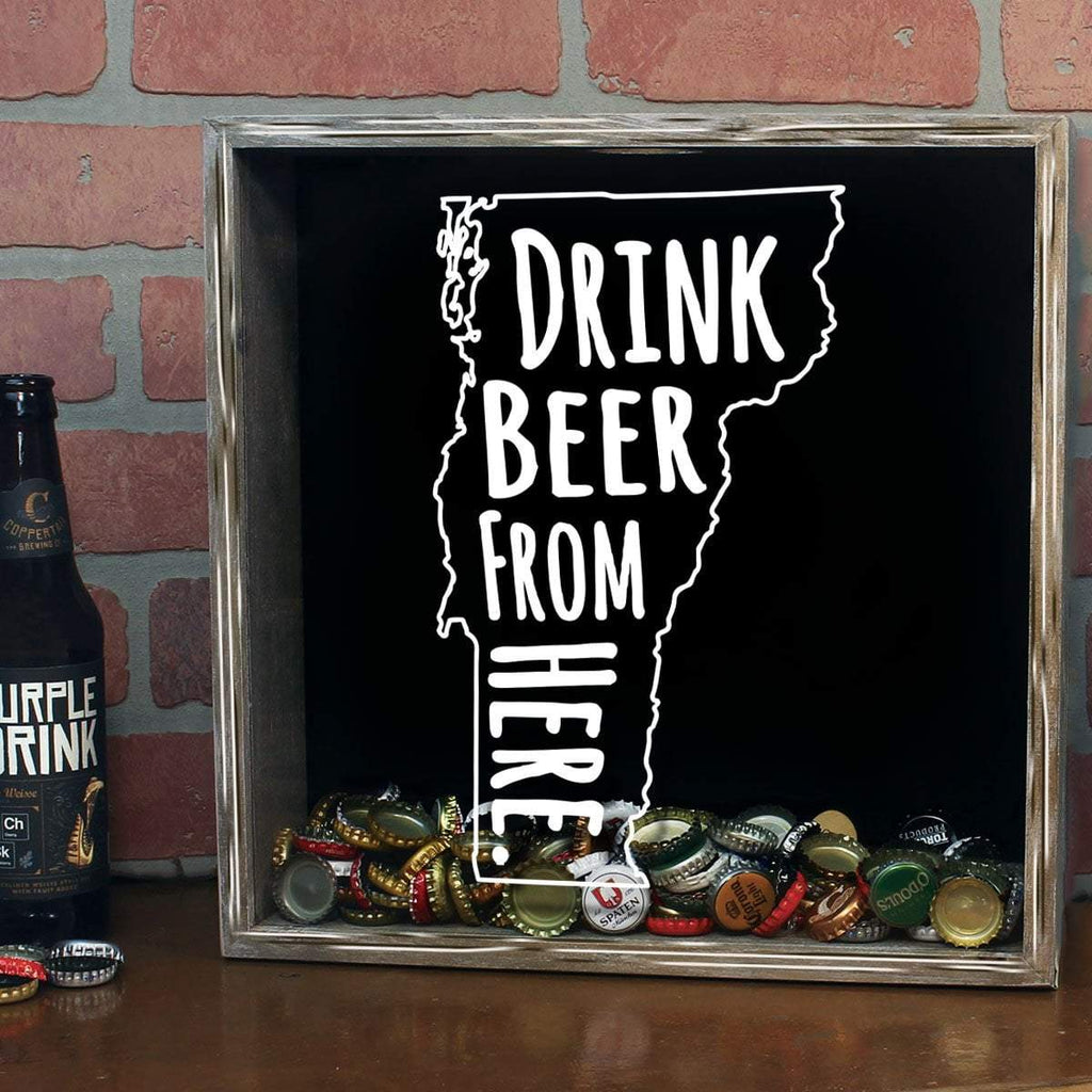 Vermont Drink Beer From Here Beer Cap Shadow Box
