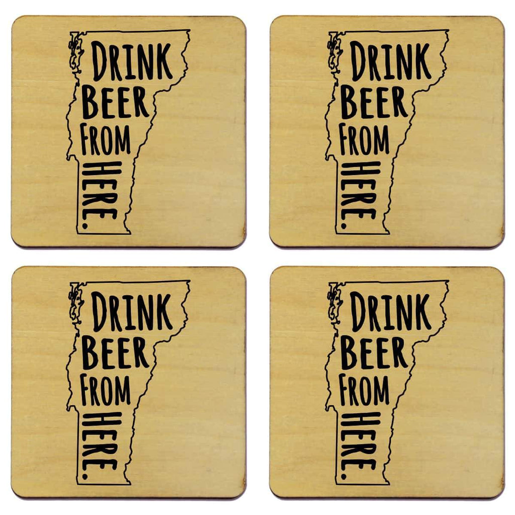 Vermont Drink Beer From Here Coasters