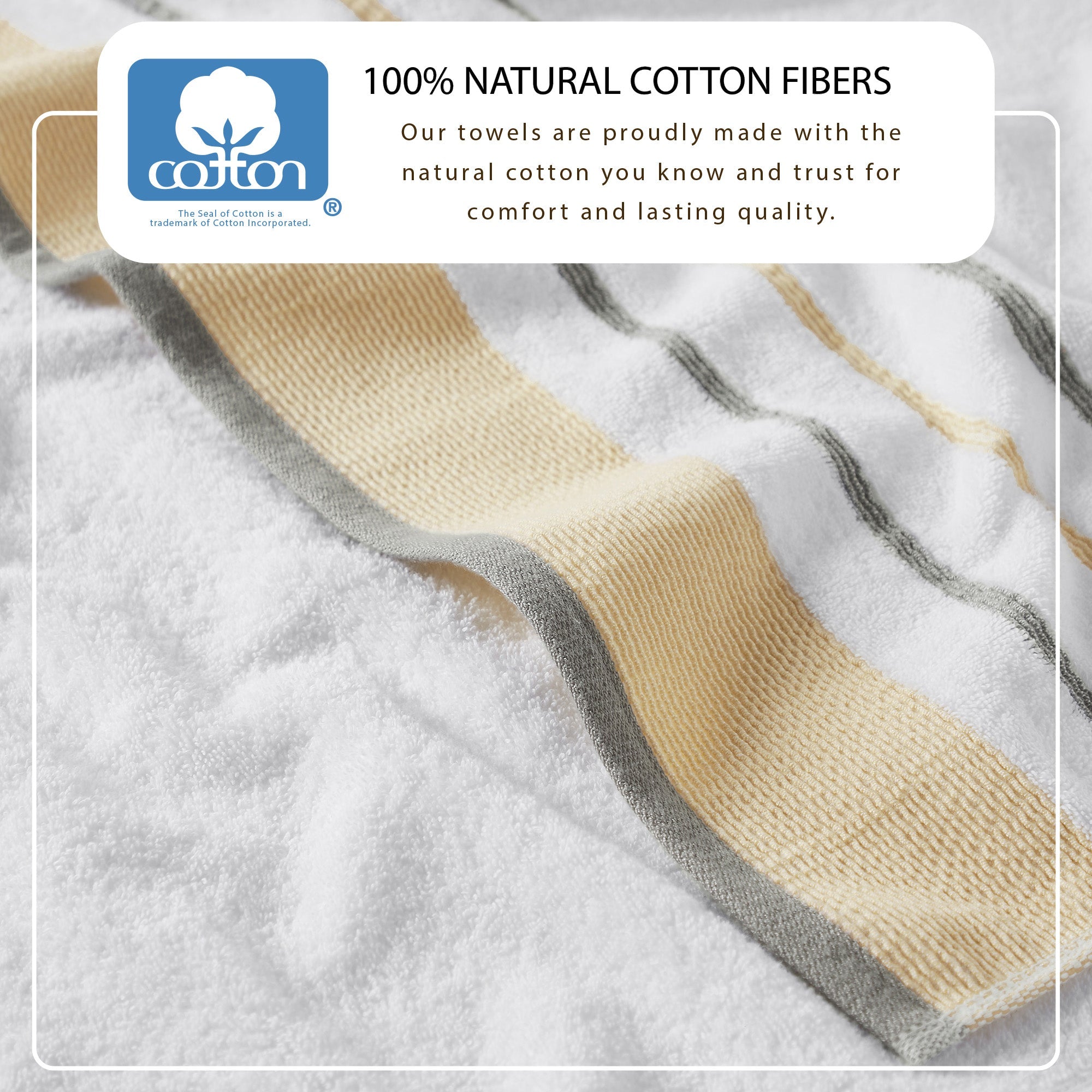 Decorative Cotton Stripe Bath Towel Set - Noelle Collection