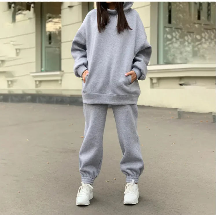 Women's Cozy Plush Hooded Sweatshirt and Joggers Loungewear Set - Image 31