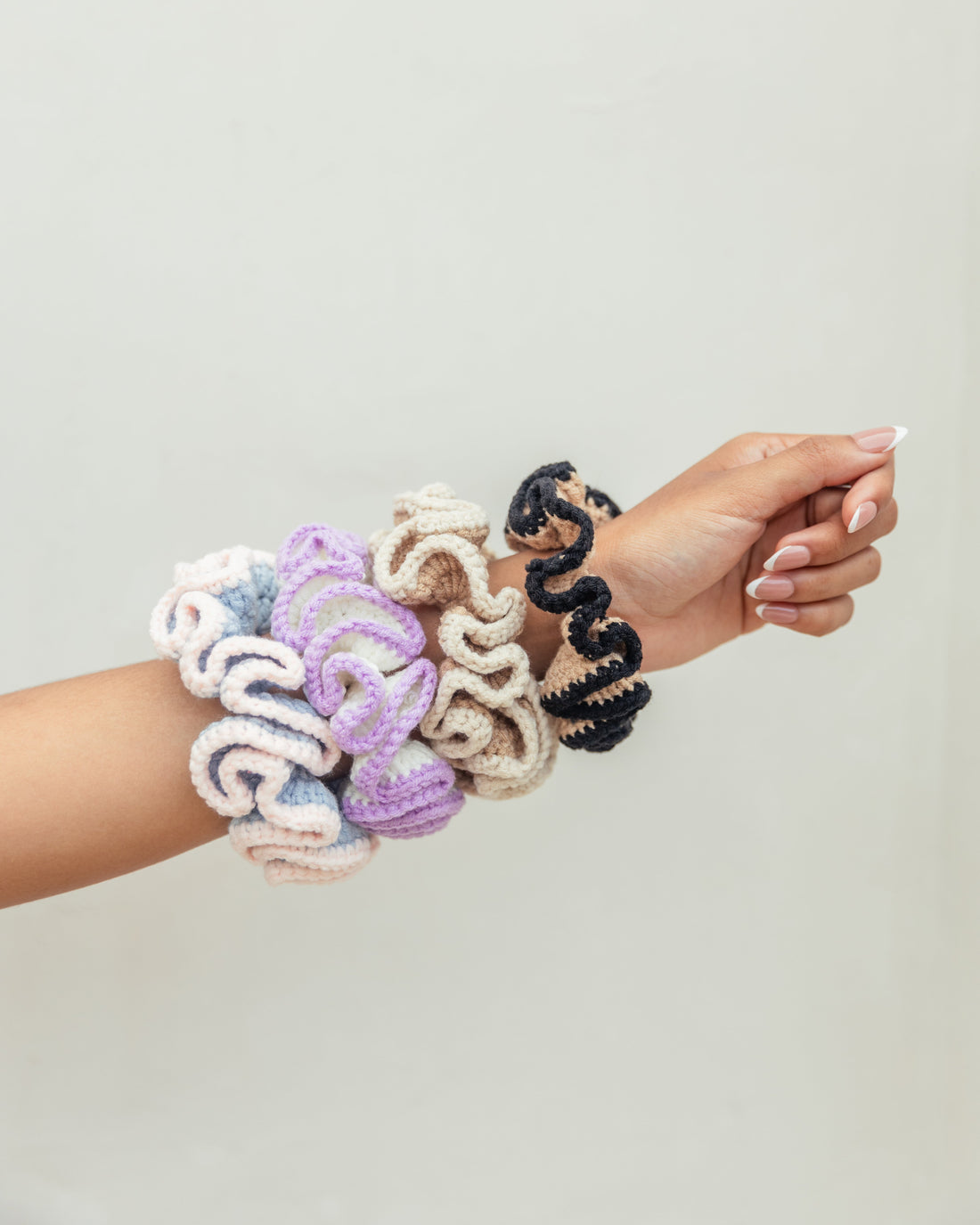 Cotton Crochet Scrunchie Assorted Set of 3