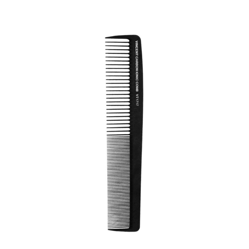 8.75 inch black carbon ionic marcelling comb for professional hair styling.