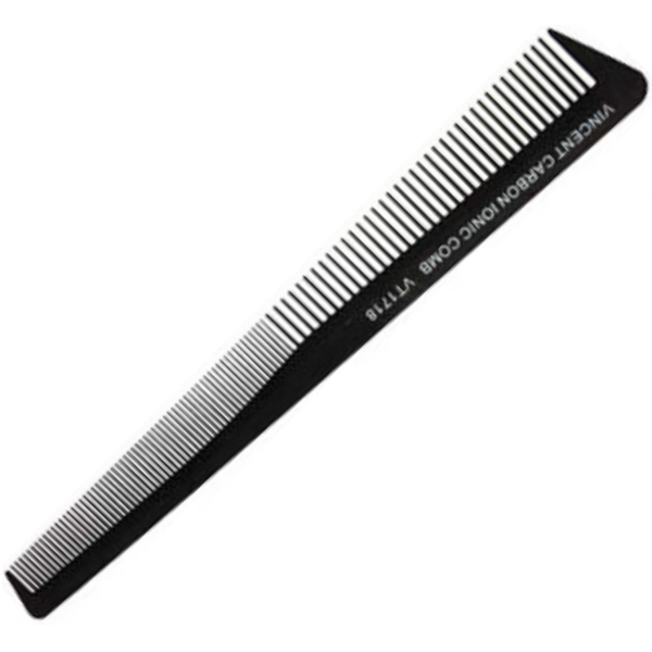 Vincent Carbon Tapering Comb 7-inch black professional styling tool