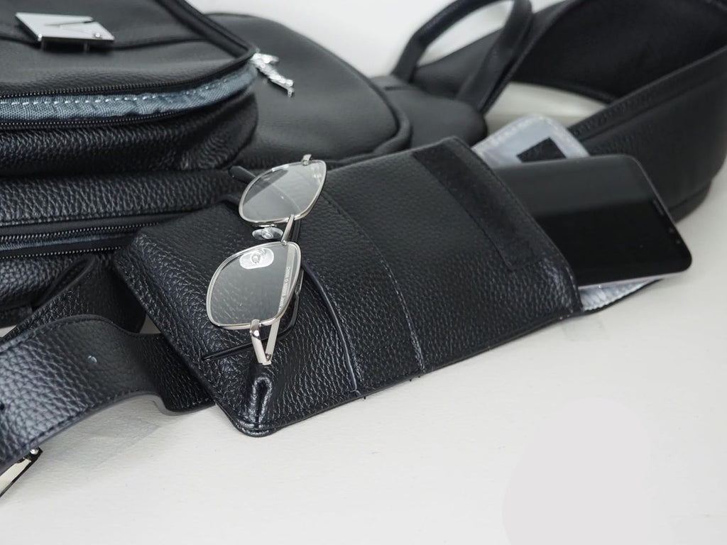 Vincent Black Leather Barber Tool Shoulder Bag Professional Case