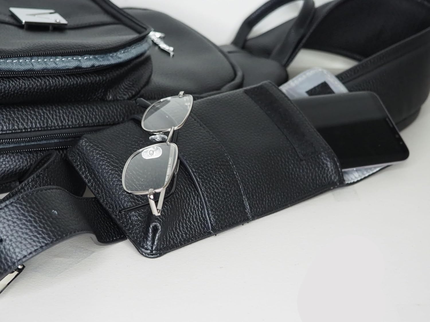 Vincent Black Leather Barber Tool Shoulder Bag Professional Case
