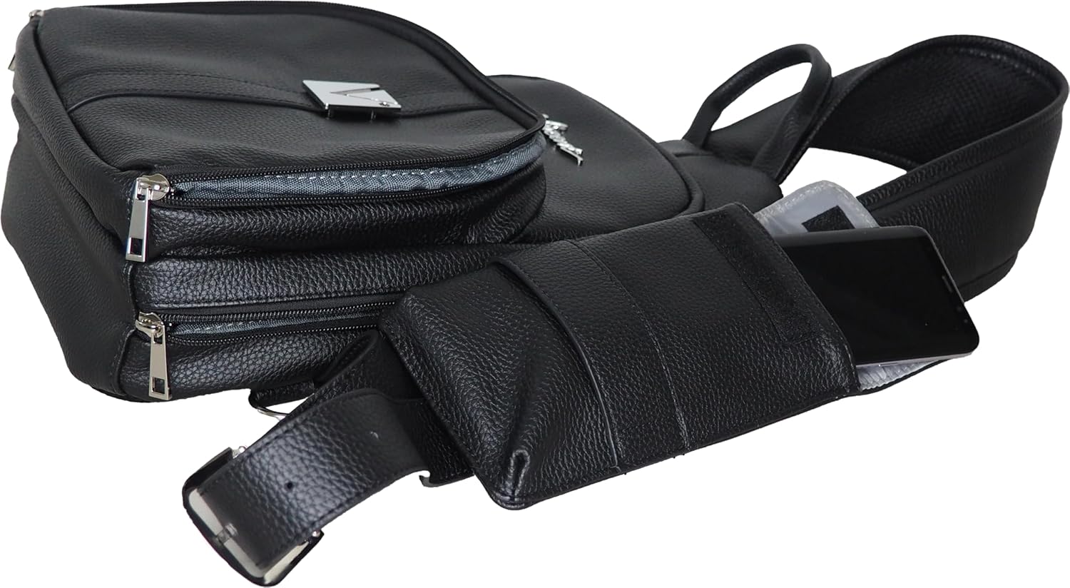 Vincent Black Leather Barber Tool Shoulder Bag Professional Case