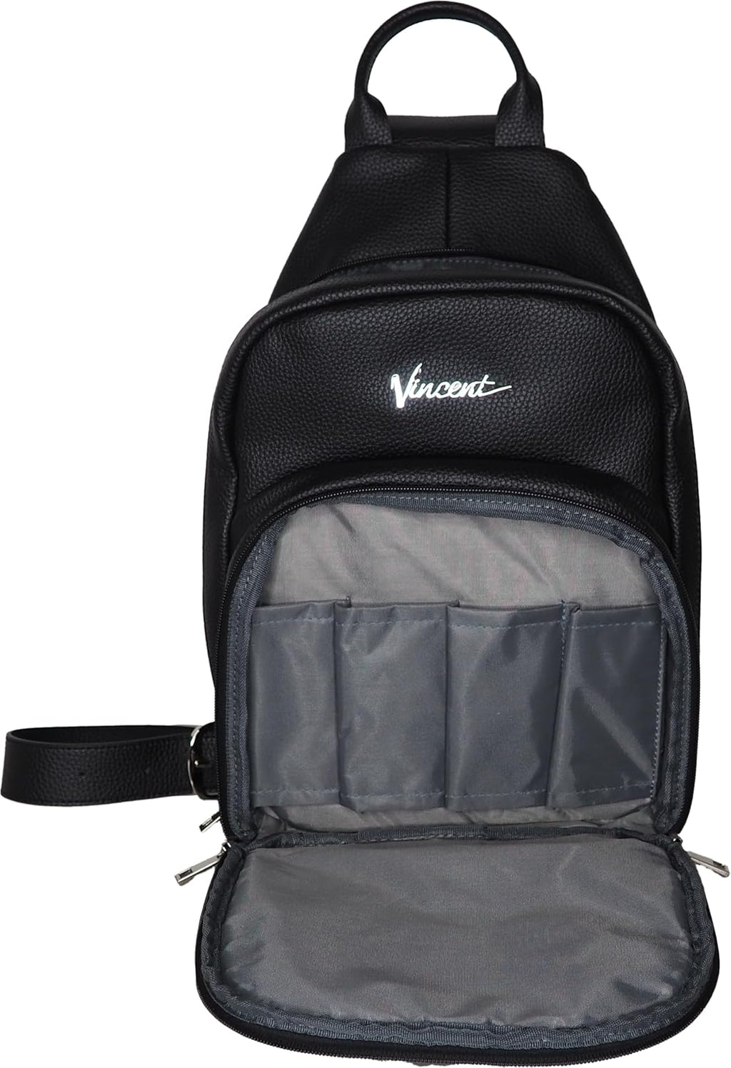 Vincent Black Leather Barber Tool Shoulder Bag Professional Case