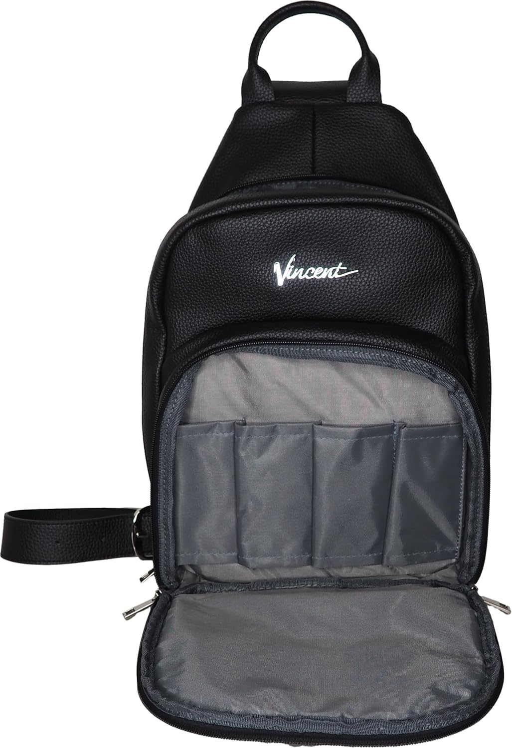 Vincent Black Leather Barber Tool Shoulder Bag Professional Case