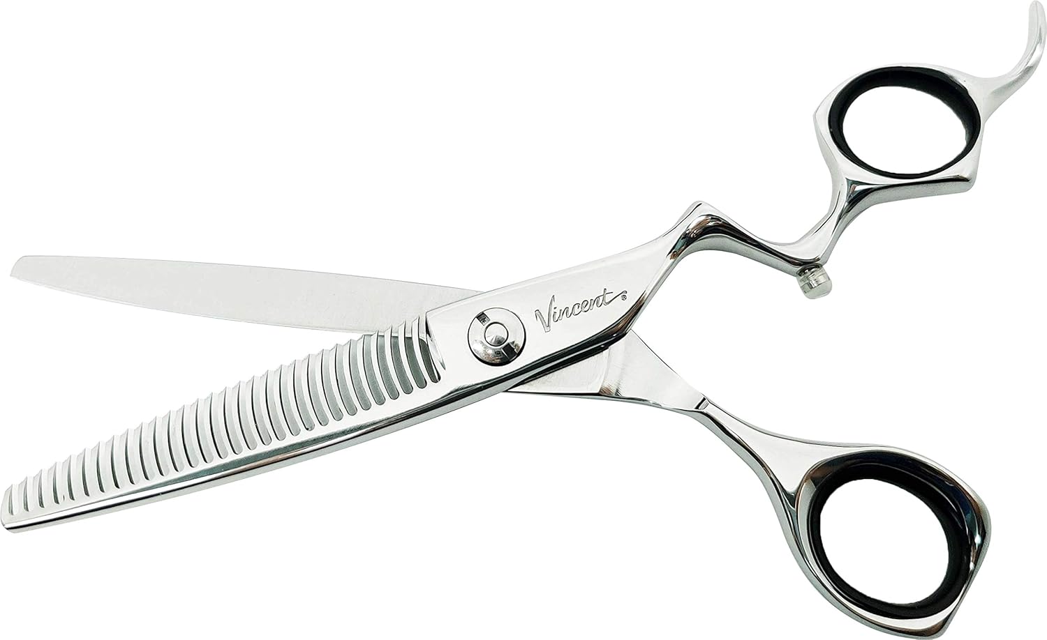 6.75-inch Vincent Conduttore thinning shears with ergonomic offset handle