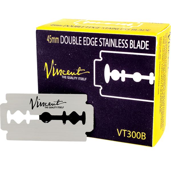 Pack of Vincent 45mm double edge Japanese stainless steel razor blades