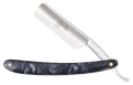 Yanaki Permanent Blade Straight Razor with black shell handle and wooden storage box