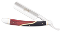 Yanaki Permanent Blade Straight Razor featuring a Mahogany and Black handle with a wooden storage box.