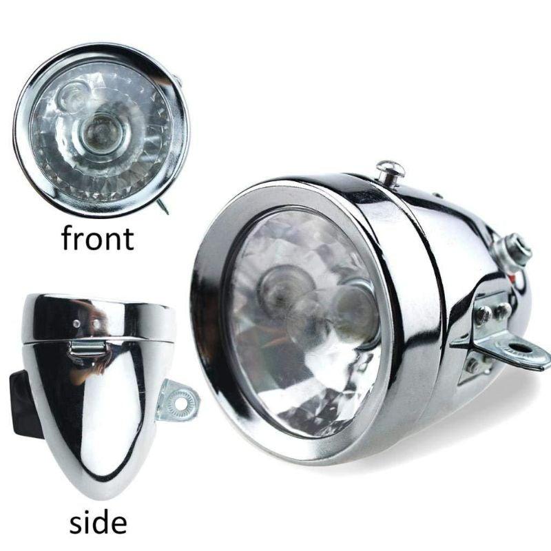 Vintage Bicycle Friction Generator Headlight and Tail Light Kit