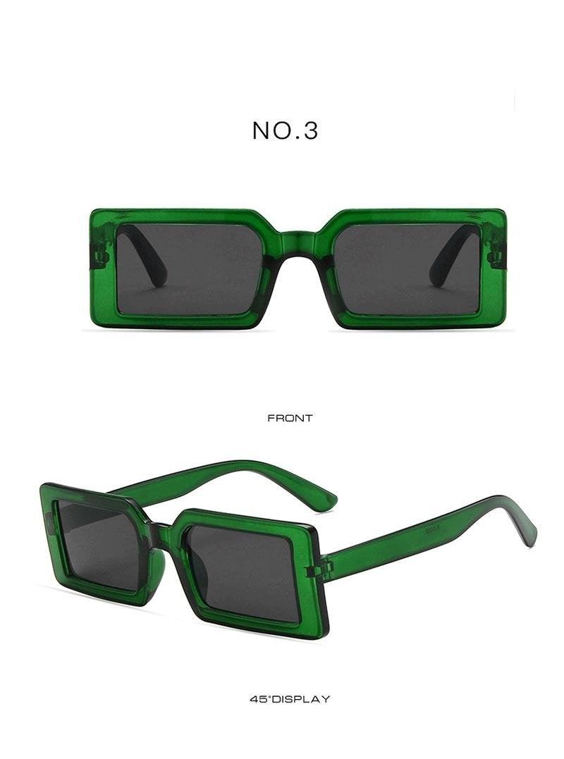 Retro Brown Small Rectangle Frame Sunglasses for Women