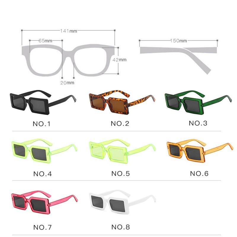 Retro Brown Small Rectangle Frame Sunglasses for Women