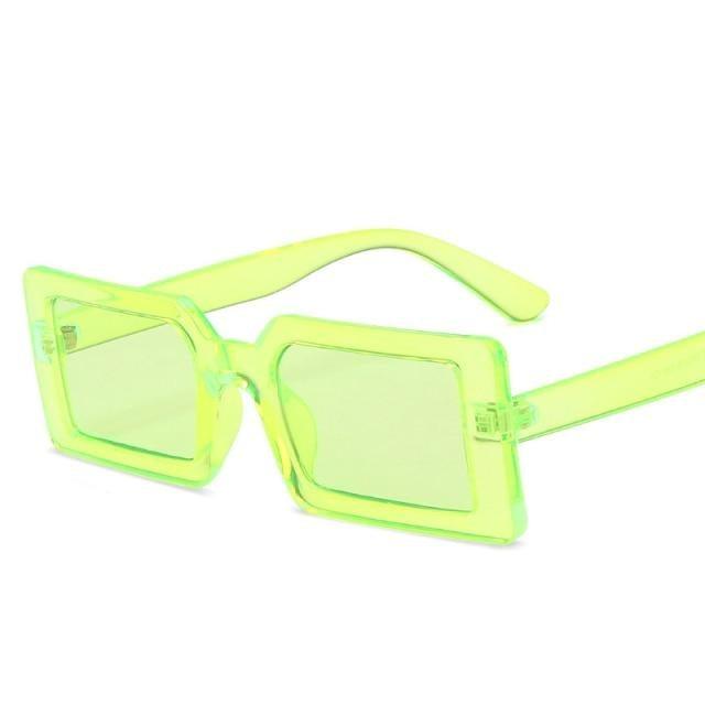 Retro Brown Small Rectangle Frame Sunglasses for Women