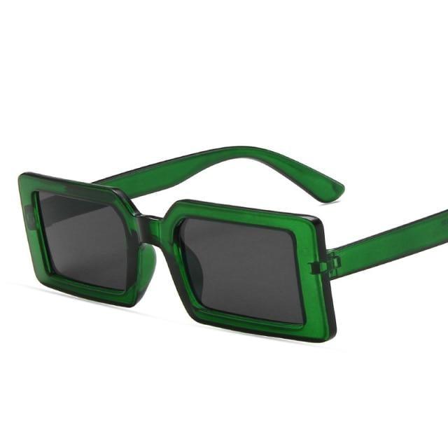 Retro Brown Small Rectangle Frame Sunglasses for Women