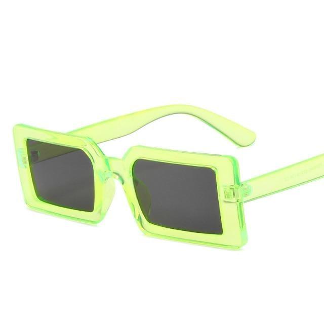 Retro Brown Small Rectangle Frame Sunglasses for Women