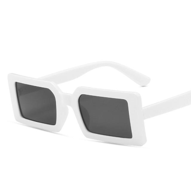 Retro Brown Small Rectangle Frame Sunglasses for Women