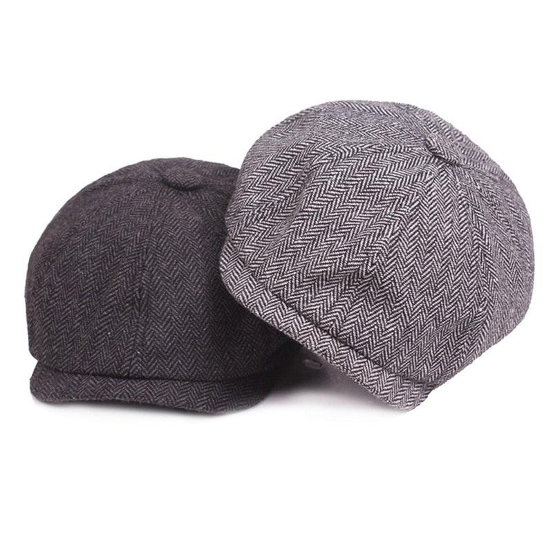Vintage Men's Cotton Flat Cap: Classic Winter & Autumn Beret Hat