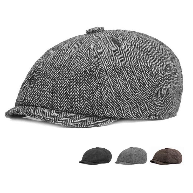 Vintage Men's Cotton Flat Cap: Classic Winter & Autumn Beret Hat
