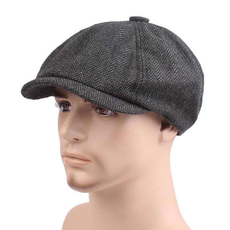 Vintage Men's Cotton Flat Cap: Classic Winter & Autumn Beret Hat