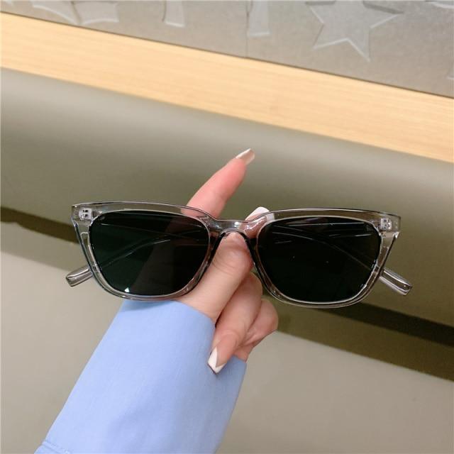 Vintage Narrow Cat Eye Sunglasses Retro Designer Style Shades