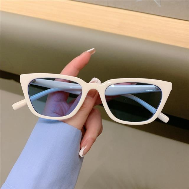 Vintage Narrow Cat Eye Sunglasses Retro Designer Style Shades